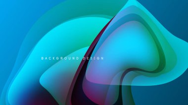 Soyut sıvı şekiller, canlı maviler, turkuaz, mor renkler. Dinamik bileşim, pürüzsüz gradyanlar, modern tasarım ögesi.