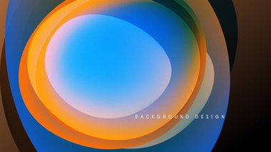 Soyut katmanlar canlı oval şekiller yaratır. Renkler harmanlanır, siyah arkaplan üzerinde dinamik görsel etki yaratır. Modern tasarım ögesi.