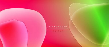 Soyut gradyanlar canlı pembeler, portakallar, yeşillikler harmanlarlar. Üst üste binen şekiller dinamik görsel efekt yaratır. Minimalist metin arkaplan tasarımı okur.