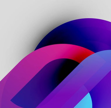 Soyut gradyanlar harmanlanarak akan eğriler oluşturur. Canlı morumsu, mor, mavi renkler baskın kompozisyon. Minimalist tasarım, modern estetik.