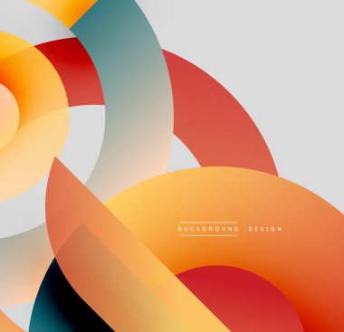 Soyut şekiller örtüşüyor, canlı renk değişimleri yaratıyor. Modern tasarım pürüzsüz geçişler, dinamik bileşimler içerir.