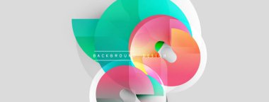 Soyut şekiller örtüşüyor, canlı renk değişimleri yaratıyor. Tasarımda açık gri arkaplan üzerinde mavi, pembe ve yeşil renkler var. Modern estetik.