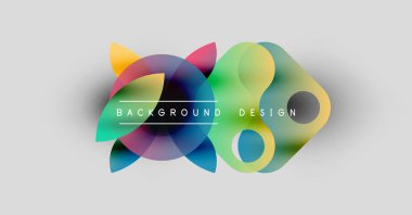 Soyut renkli şekiller örtüşüyor ve dinamik bir zemin oluşturuyor. Metin, kompozisyon içerisindeki arkaplan tasarımını okur. Modern, enerjik.