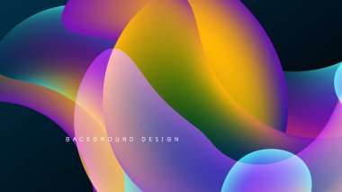 Soyut sıvı şekilleri örtüşür ve koyu arkaplanda canlı renk değişimleri yaratır. Pürüzsüz geçişler hareketi ve enerjiyi akla getiriyor.