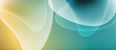 Soyut arkaplan kıvrımları, yumuşak renkler. Sarı, yeşil, mavi renkler kusursuz bir şekilde harmanlanarak dinamik görsel efekt yaratır.