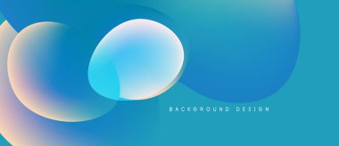 Soyut sıvı şekilleri örtüşür, parlak mavi ve mor renkler yaratır. Tasarım yumuşak renk geçişlerini, modern estetiği içerir..