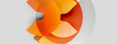 Turuncu soyut tasarım. Dairesel şekiller örtüşüyor, dinamik görsel etki yaratıyor. Modern, gösterişli logo sunumu.