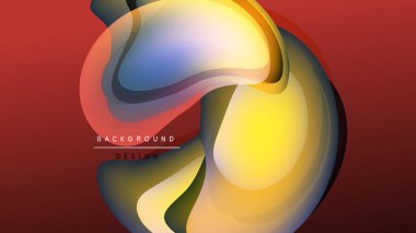 Soyut akışkan şekiller, canlı renklerin karışımı. Dinamik bileşim modern görsel etki yaratır. Arkaplan tasarımı ögesi.