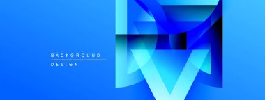 Parlak mavi soyut tasarım. Geometrik şekiller, dinamik görsel efekt oluşturur. Dijital projeler için modern arkaplan.