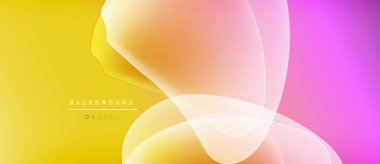 Soyut renkli arkaplan. Üst üste binen şekiller yumuşak eğimler yaratır, sarıdan pembeye egemen olan renkler dizaynı oluşturur. Mevcut en küçük metin.
