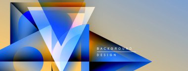 Soyut geometrik tasarım. Mavi, altın renkleri dinamik görsel etki yaratır. Modern tarz, arka planlar ve sunumlar için uygun.