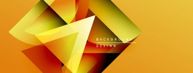 Soyut geometrik şekiller, canlı renkler, dinamik bileşim. Turuncu, sarı, yeşil renkler modern görsel etki yaratır. Tasarım ögeleri derinlik ve hareket önerir.