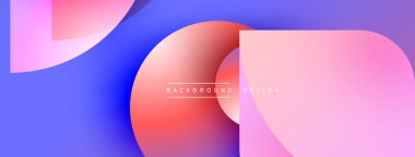 Soyut geometrik şekiller çakışıyor. Renk değişimi, mavi, kırmızı, modern görsel efekt. Arkaplanlar için minimalist tasarım.