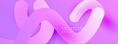 Soyut mor dalgalar akışkan, yumuşak bir zemin yaratır. Gradyan gölgeler modern görsel cazibe sunar. Yumuşak eğriler kompozisyona hakim.