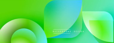 Soyut gradyanlar harmanlanarak sıvı şekiller oluşturur. Parlak yeşiller, maviler kompozisyona hakim. Arka planlar için modern tasarım ögesi.