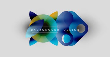 Soyut renkli şekiller örtüşüyor, dinamik arkaplan tasarımı yaratıyor. BACKground DESIGN sunumu. Modern estetik, temiz kompozisyon.