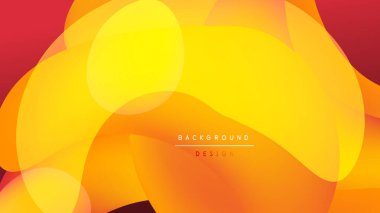 Soyut akışkan şekiller harmanlanarak sıcak renk değişimleri yaratır. Sarılar, portakallar, kırmızılar koyu arkaplana hakim. Modern tasarım ögesi.