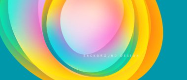 Soyut renkli katmanlar dinamik dairesel desen oluşturur. Parlak renkler harmanlanarak modern arkaplan tasarımı oluşturur. Yumuşak gradyanlar görsel ilgi sunar.