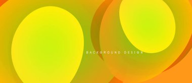 Soyut sarı, turuncu renkler. Üst üste binen daireler dinamik görsel efekt yaratır. Arka planlar ve pankartlar için modern tasarım uygun.