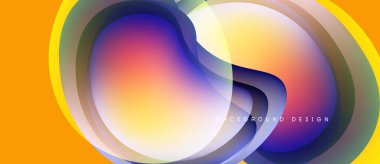 Soyut sıvı şekilleri, canlı renkler, dinamik bileşim. Eğilimli modern tasarım, pürüzsüz geçişler, turuncu arkaplan.