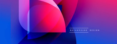 Soyut canlı tasarım, üst üste binen renkli daireler, gradyanlar. Modern estetik, arka planlar ve sunumlar için uygun..