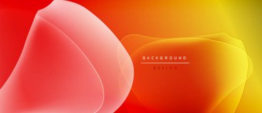 Soyut katmanlar canlı bir eğim yaratır. Kırmızı, turuncu, sarı renkler düzgün bir şekilde harmanlanır. Arkaplan ve sunumlar için modern tasarım ögesi.