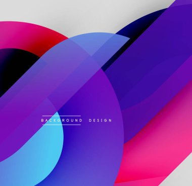 Soyut renkli şekiller dinamik görsel efektler yaratır. Gradyan renkler düzgün bir şekilde harmanlanarak modern tasarımı oluşturur..