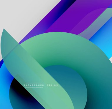 Soyut gradyanlar çakışıyor, dinamik görsel etki yaratıyor. Pürüzsüz renk geçişleri modern tasarım elementlerini tanımlar.