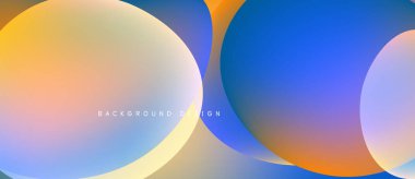 Soyut renkli örtüşen daireler canlı bir zemin oluşturur. Gradyan renkler düzgün bir şekilde harmanlanarak modern estetik sunuyor..