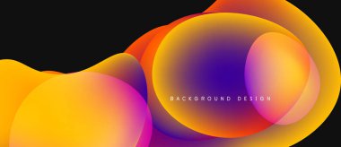 Soyut renkli şekiller örtüşür, dinamik görsel efekt yaratır. Gradyan renkler harmanlanır, modern arkaplan tasarımı oluşturulur.