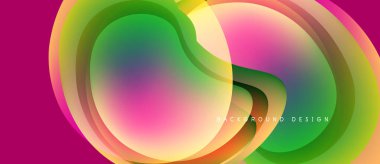 Soyut sıvı şekiller, canlı renklerin karışımı. Pembe, yeşil renkler kompozisyona hakim. Modern tasarım ögesi, pürüzsüz gradyanlar.