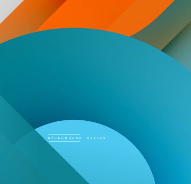 Soyut geometrik şekiller çakışıyor. Mavi, turuncu, siyah renkler dinamik kompozisyon oluşturur. Arka planlar için modern tasarım ögesi.