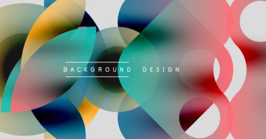 Soyut renkli şekiller çakışıyor. Sıvı eğimleri dinamik görsel doku yaratır. Arka planlar için modern tasarım ögesi.