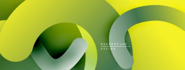 Soyut sıvı şekiller, canlı yeşil sarı renkler. Modern tasarım, pürüzsüz eğimler dinamik kompozisyon yaratır. Minimalist estetik.