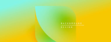 Soyut eğim arkaplanı. Sarı, yeşil, turkuaz karışımı pürüzsüz bir görsel akış yaratır. Metin kaplamalı minimalist tasarım.