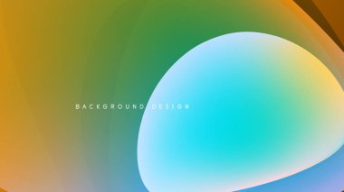 Soyut gradyanlar harmanlanarak sıvı şekiller oluşturur. Canlı renkler koyu arkaplana hükmediyor. Modern tasarım ögesi.