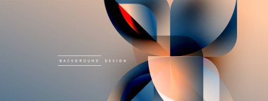 Soyut geometrik şekiller örtüşür, dinamik görsel akış yaratır. Gradyan renkler harmanlanarak modern arkaplan tasarımı oluşturur. Yumuşak renkler kompozisyona hakim..
