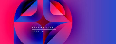 Soyut, enerjik tasarım, üst üste binen daireler. Renkler pembelerden, mavilerden, morlardan harmanlanır ve dinamik görsel efekt yaratır. Modern, şık bir sunum.