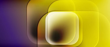 Katmanlı karelerden oluşan soyut bir kompozisyon. Sarı, mor renkler karışıyor ve yumuşak renkler oluşturuyor. Minimalist tasarım, modern estetik.