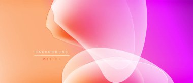 Soyut arkaplan özellikleri akan şekiller, gradyanlar. Şeftali, pembe, mor renkler düzgün bir şekilde harmanlanır. Minimalist tasarım, modern estetik.