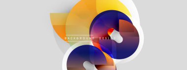 Soyut şekiller örtüşüyor, canlı renk değişimleri yaratıyor. Modern tasarım pürüzsüz geçişler, dinamik bileşimler içerir.