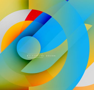 Soyut renkli çemberler dinamik görsel efektler yaratıyor. Gradyan gölgeler harmanlanır, modern tasarım ögesi oluşturulur.