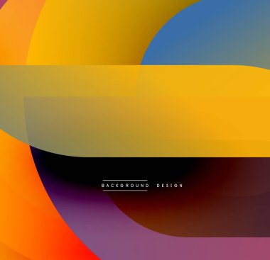 Soyut renkli şekiller örtüşür, dinamik görsel efekt yaratır. Gradyan renkler düzgün bir şekilde harmanlanarak modern estetik sunuyor..