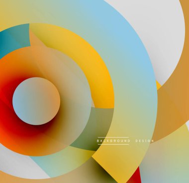 Soyut renkli daireler çakışıyor, dinamik görsel efekt yaratıyor. Yumuşak gradyanlar renkleri karıştırır, modern tasarım elementini oluşturur.