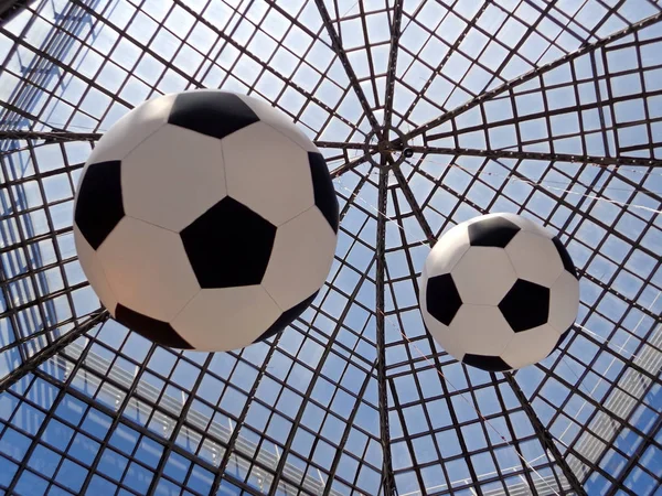 Soccer Balls Glass Roof — Stock Photo, Image