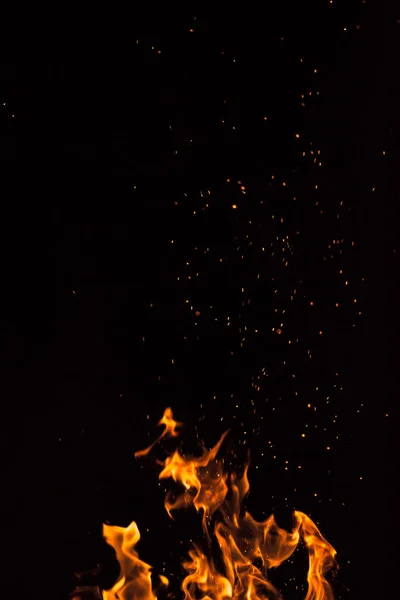 Llama Fuego Sobre Fondo Negro — Foto de Stock