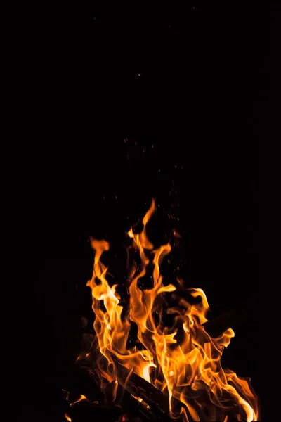 Llama Fuego Sobre Fondo Negro — Foto de Stock