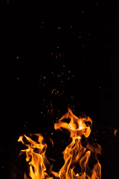 Llama Fuego Sobre Fondo Negro —  Fotos de Stock