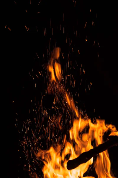 Llama Fuego Sobre Fondo Negro —  Fotos de Stock