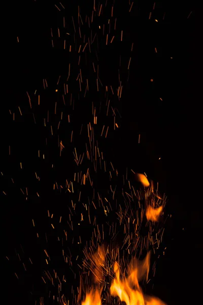 Пламя Огня Черном Фоне — стоковое фото